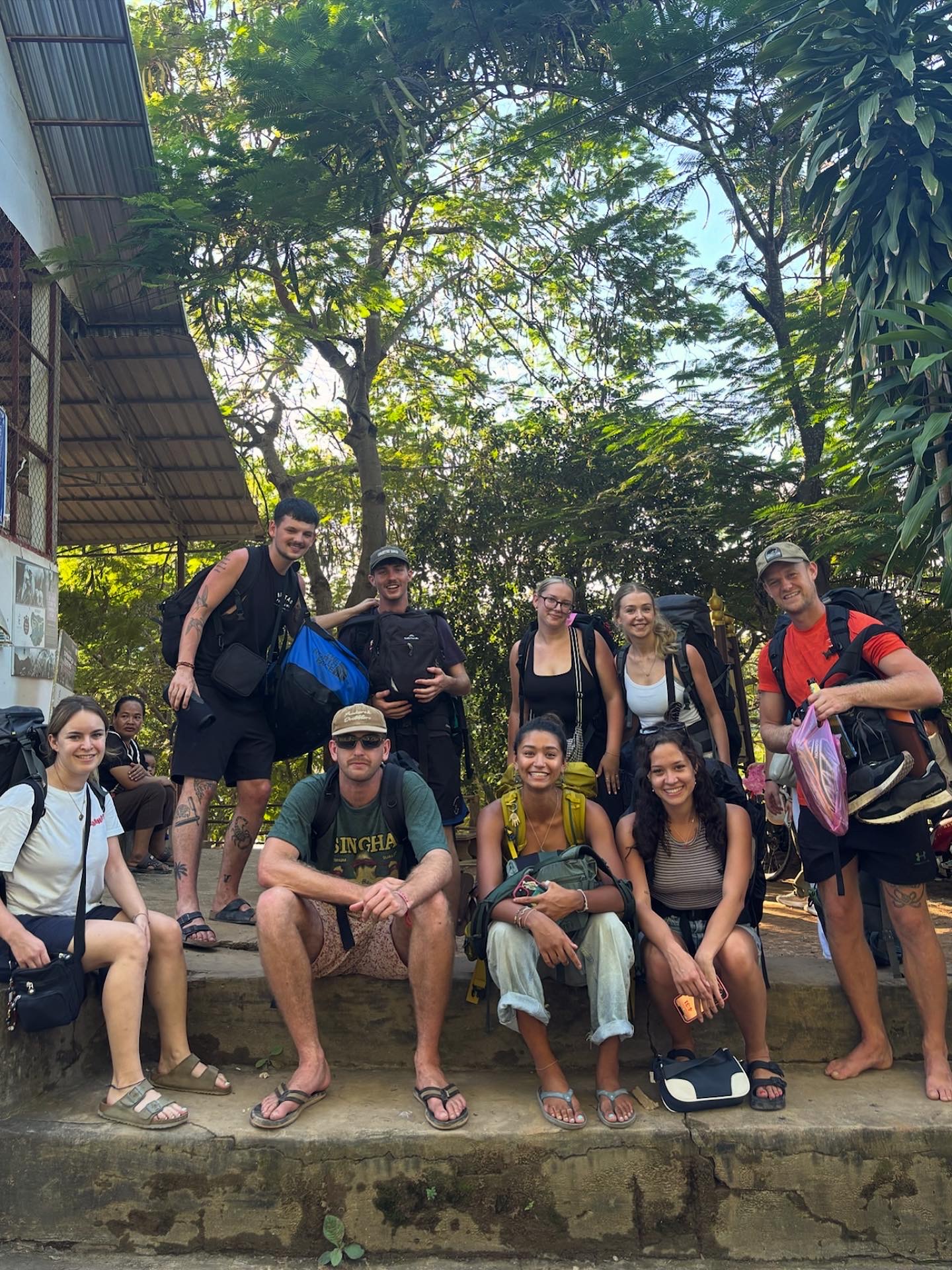 A group of backpackers
